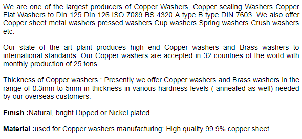 copper washers
